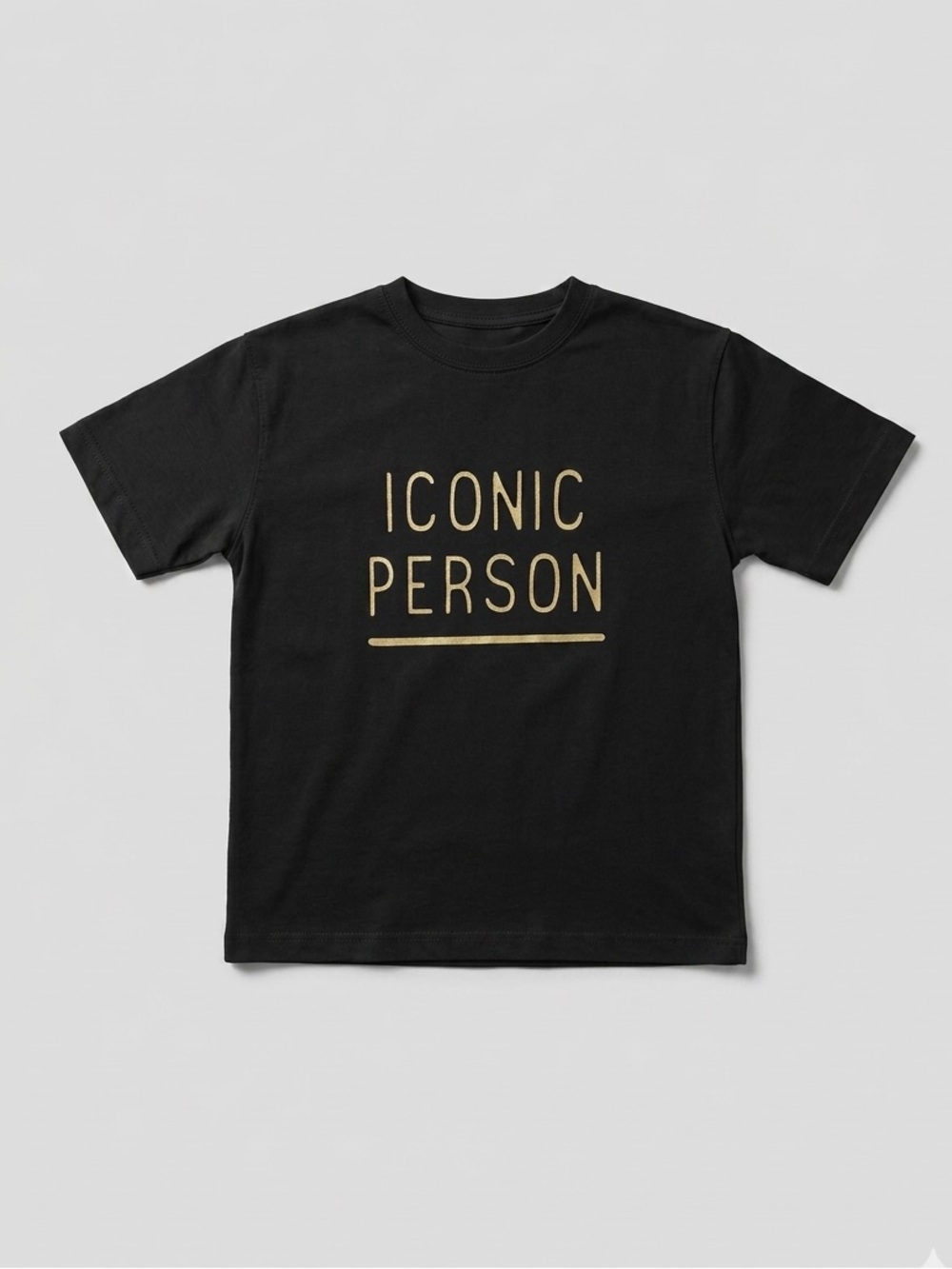 ZARA Kids "Iconic Person" Graphic Tee - Black with Gold Print